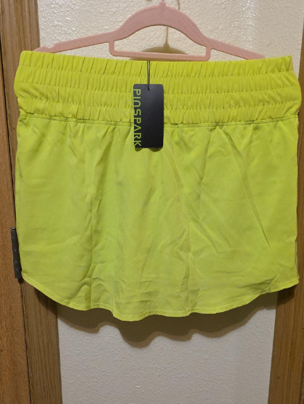 Pine Spark Women’s Neon Yellow Athletic Shorts